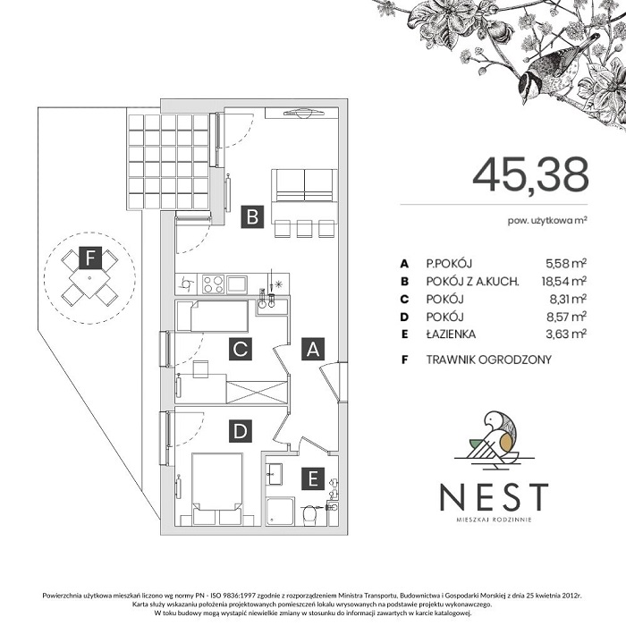 Mieszkanie Miesiąca - układ 45 m2 w NEST